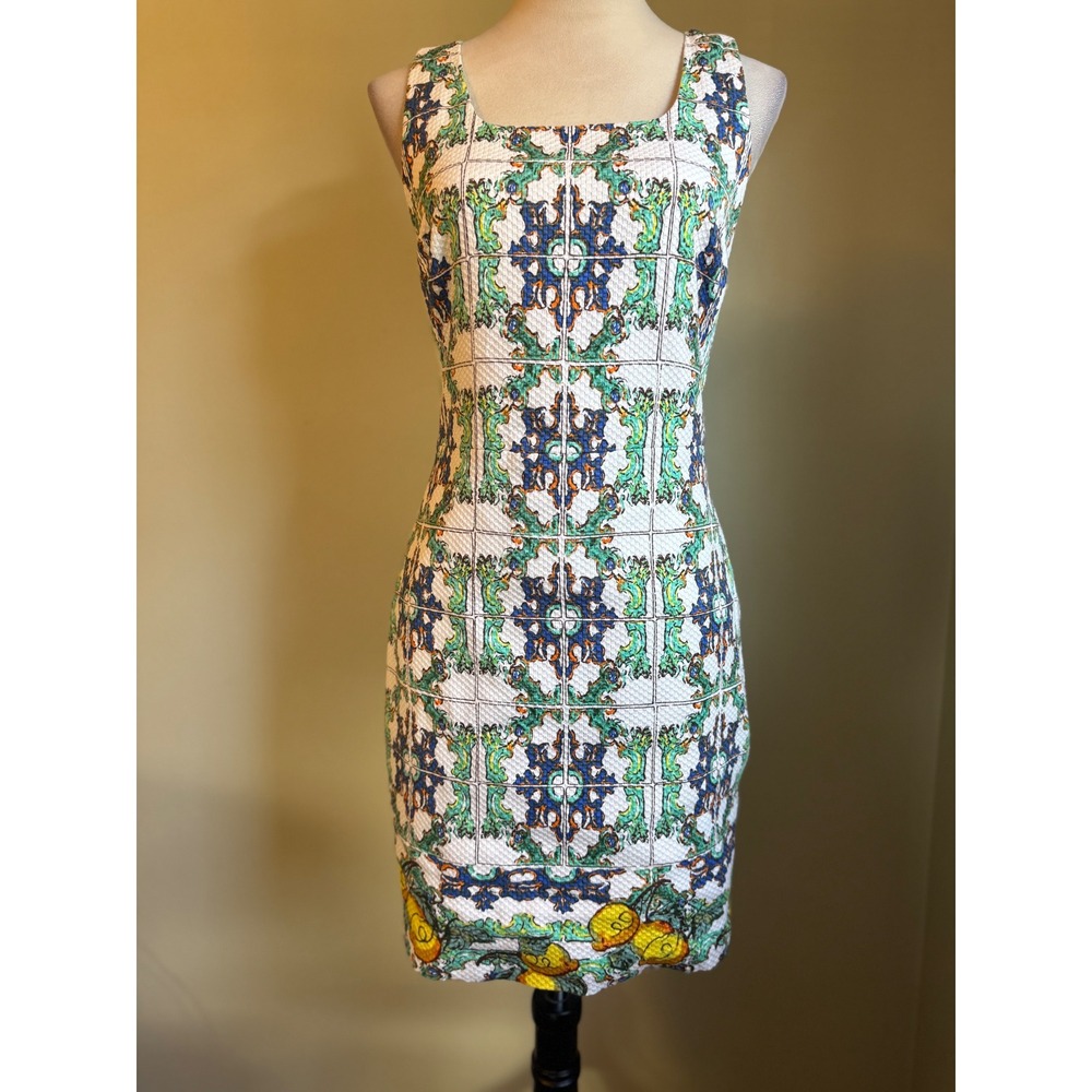The Limited Tile Print Sheath‎ 2 boho cotttage resortwear vacation blue green